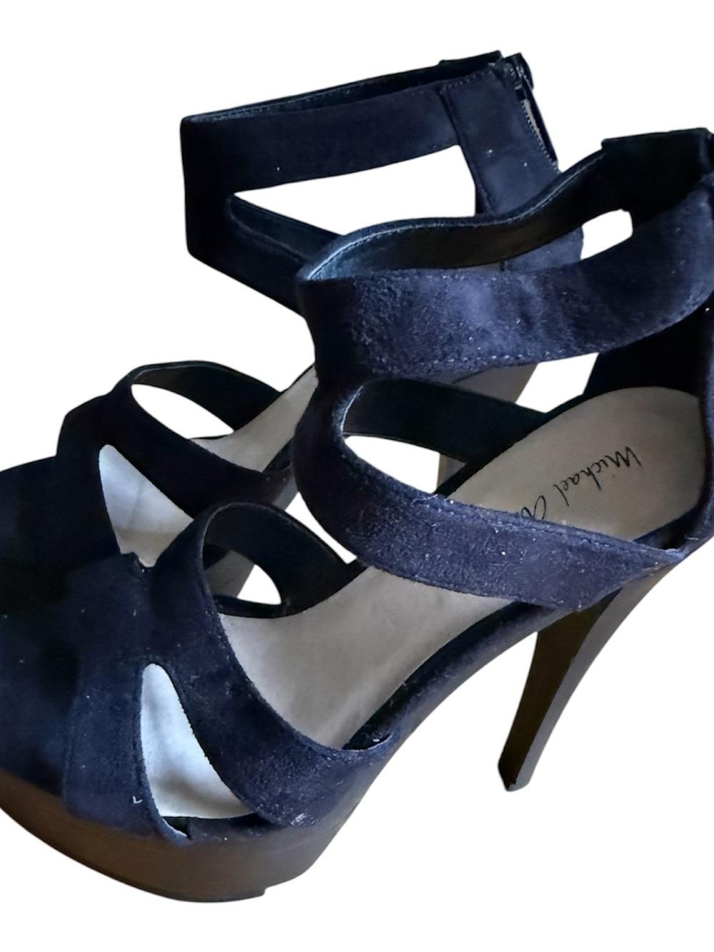 Michael Antonio Black Suede Cutout Platform Stiletto Heels